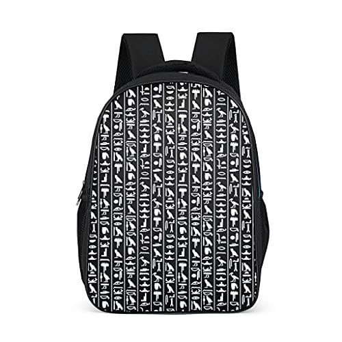 Mochila egipcia modificada para requisitos particulares del glifo durable - paquete egipcio del ordenador portátil del glifo para, Gris brillante., Talla única,