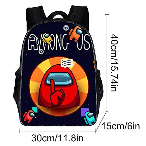 Mochila Entre Nosotros Hot Game Mochila Estampada Mochila De Escuela Primaria Material De Poliéster Negro Adecuado Para Que Los Niños Y Niñas Vayan A La Escuela Y Salgan A Usar