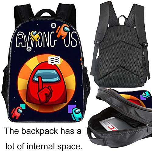 Mochila Entre Nosotros Hot Game Mochila Estampada Mochila De Escuela Primaria Material De Poliéster Negro Adecuado Para Que Los Niños Y Niñas Vayan A La Escuela Y Salgan A Usar