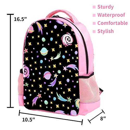 Mochila escolar Unisex Viaje Senderismo Daypack Práctica Plegable Impermeable Camping Al Aire Libre Mochilas Rosa Flor De Cerezo Pétalos Patrón, Star Black Pattern,