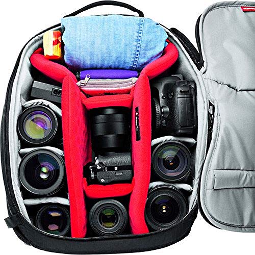 Mochila Manfrotto Bumblebee-130 PL para Cámaras Fotográficas y de Vídeo Profesionales, sin Espejo, Reflex y Accesorios, con un Bolsillo para PC de 15" y un Divisor Interno - Nigro