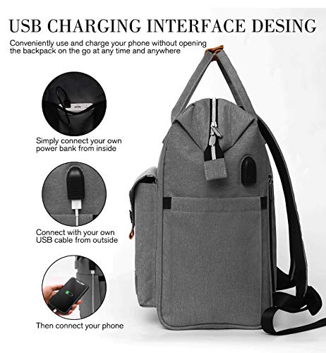 Mochila Mujer para Portátil Mochilas Escolares Juveniles con Puerto USB Resistente al Agua 35L