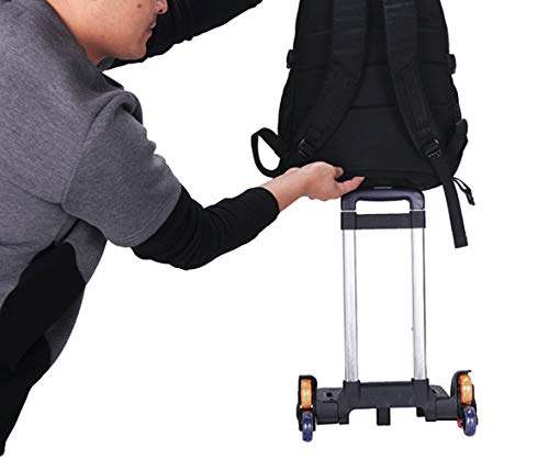 Mochila Trolley Bolsa Ruedas Alta Capacidad - Estudiante Neutral Durable Impermeable Viajar Colegio Desmontable Súper Ligero Negro 6 Ruedas