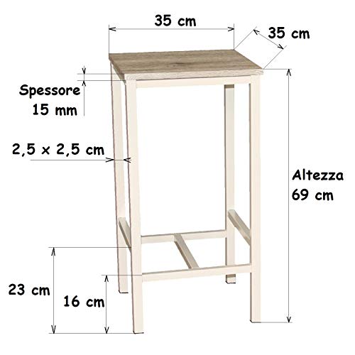 Mod. BRASIL Set Mesa Bar y 2 taburetes muebles cocina Sillas Design