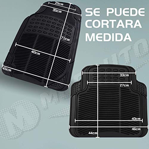 MODAUTO Juego Alfombrillas de Goma Universales para Coche 4 Elementos Negro G820BK