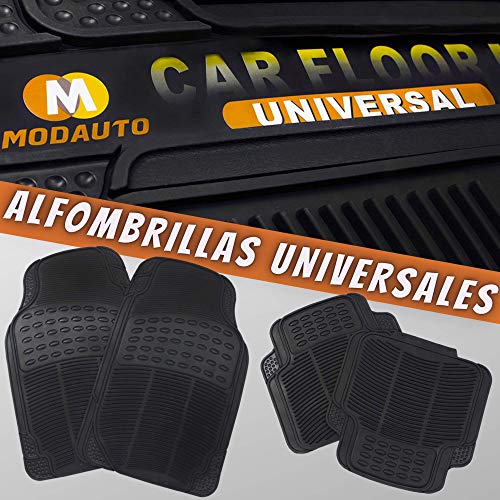 MODAUTO Juego Alfombrillas de Goma Universales para Coche 4 Elementos Negro G820BK