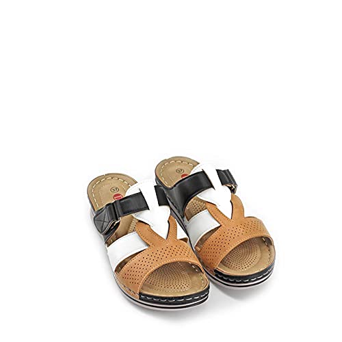 Modelisa - Sandalia De Vestir Comoda Señora Para mujer (Camel/5, numeric_39)