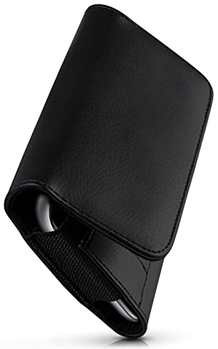 moex Cómoda funda horizontal con clip para cinturón compatible con Motorola Moto E20, uso universal con trabilla para cinturón y cierre magnético, color negro