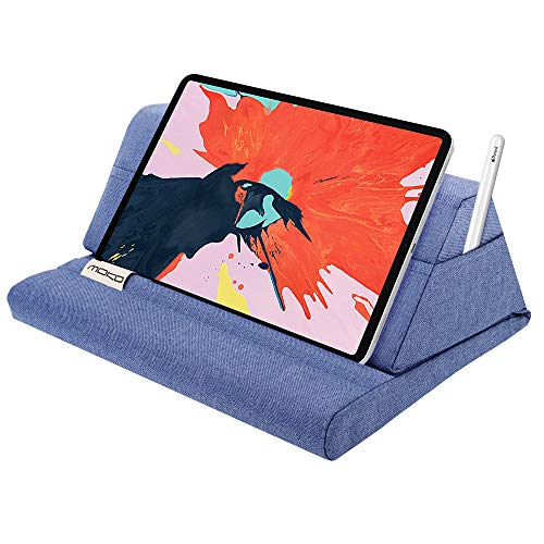 MoKo Soporte de Almohada Compatible con iPad Air 4/3 /2, iPad Mini 5th Gen, iPad Pro 11, iPad 8ª 10.2 2020, Soporte de Almohadas de Tableta hasta 11" para Samsung Galaxy Tab - Denim Azul