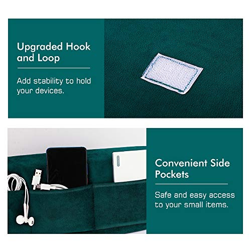 MoKo Soporte Plegable de Almohada para Tableta, Compatible con iPad Mini 6, iPad Air 4/3 /2, iPad Mini 5th Gen/Pro 11/8ª 10.2 2020, Samsung Galaxy Tab，Soporte de Terciopelo hasta 11" - Gemas Verde