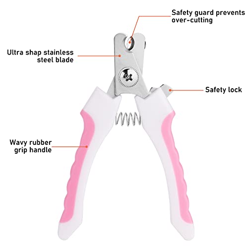 Molain Cortaúñas para Perros, Acero Inoxidable Alicates Uñas Profesionales para Mascotas Perros, Gatos, Conejas y Veterinaria Utilizar, Lima de uñas para Perros, Cuidado de Las Patas de Mascotas