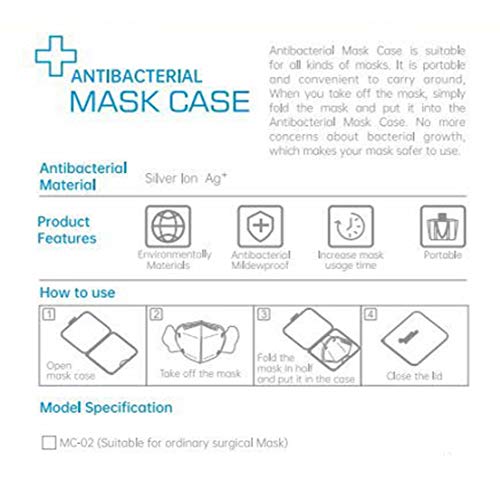 MOLEAQI Bolsa portátil de Almacenamiento de mascarillas, Caja de Almacenamiento de mascarillas Antipolvo para prevención de la contaminación de mascarillas 1 Paquete Rosa, sin incluir mascarilla