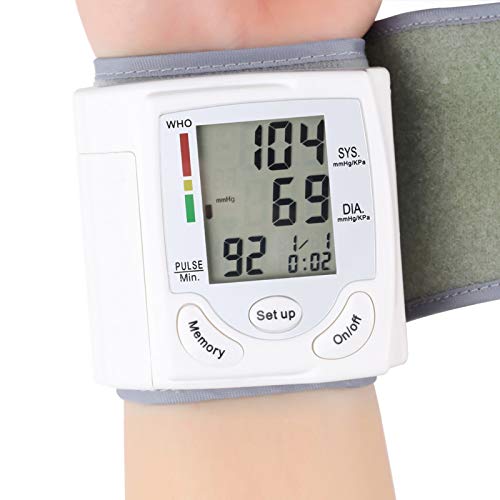 Monitor de Presión Arterial en la Muñeca, Monitor De Presión Arterial Digital Automático con Pulsera, Monitor Automático de Presión Arterial en la Parte Superior del Brazo, Mide el Pulso