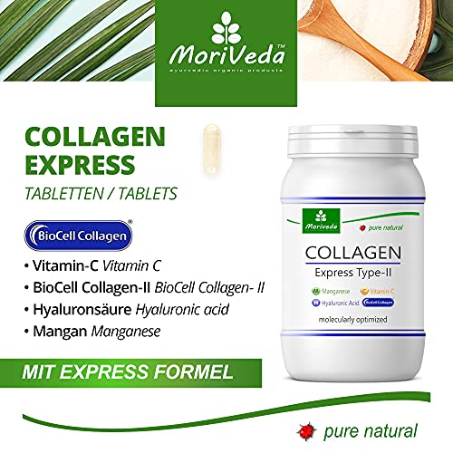 MoriVeda® NP-Vital Biocell 1000mg 120 Cápsulas, con Fórmula Express, Colágeno-II, Ácido Hialurónico, Vitamina-C y Manganeso para Piel, Cabello y Articulaciones (Paquetes de 2 meses), 2x60 Cápsulas