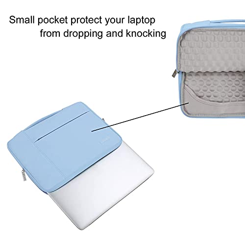 MOSISO Funda Blanda Compatible con MacBook Pro 14 2021 M1 Pro/M1 MAX A2442, Compatible con MacBook Air/Pro Retina, 13-13,3 Pulgadas Portátil, Maletín Protectora Multifuncional Bolso,Aireado Azul