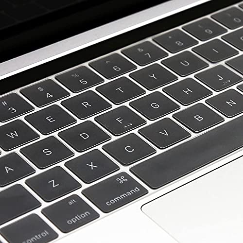 MOSISO Teclado Piel de TPU Compatible con MacBook Pro 13/15 con Touch Bar 2019 2018 2017 2016 A2159 A1989 A1706 A1990 A1707, Ultra Uelgado TPU Transparente Protectora Piel (EU Layout), Claro