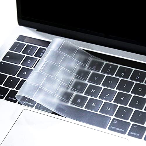 MOSISO Teclado Piel de TPU Compatible con MacBook Pro 13/15 con Touch Bar 2019 2018 2017 2016 A2159 A1989 A1706 A1990 A1707, Ultra Uelgado TPU Transparente Protectora Piel (EU Layout), Claro