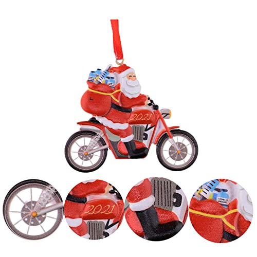 Motocicleta Papá Noel Decorativa Colgante Moto Navideño Colgante Resina Navideña Material Resina, Se Puede Colgar FáCilmente En El áRbol Navidad O En El Marco Decoración, Agregando Ambiente Navideño