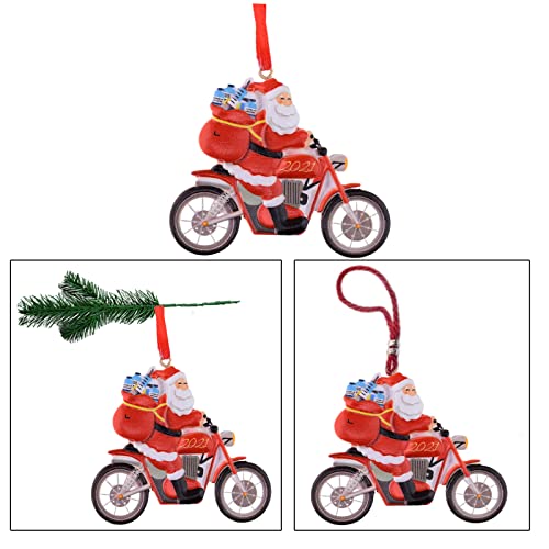 Motocicleta Papá Noel Decorativa Colgante Moto Navideño Colgante Resina Navideña Material Resina, Se Puede Colgar FáCilmente En El áRbol Navidad O En El Marco Decoración, Agregando Ambiente Navideño