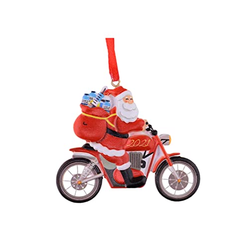 Motocicleta Papá Noel Decorativa Colgante Moto Navideño Colgante Resina Navideña Material Resina, Se Puede Colgar FáCilmente En El áRbol Navidad O En El Marco Decoración, Agregando Ambiente Navideño