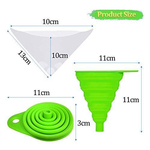 MOTOLIMO 200 filtros de barniz con embudo de silicona, papel cónico de nailon para coche, filtro de pintura, accesorio para impresión de transferencia de agua, filtro desechable