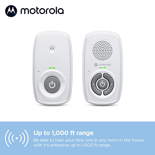 Motorola Nursery AM21/MBP21 - Vigilabebés Audio - Vigilabebés digital con tecnología DECT para la vigilancia de audio - Alcance de 300 metros - Micrófono de alta sensibilidad - Blanco