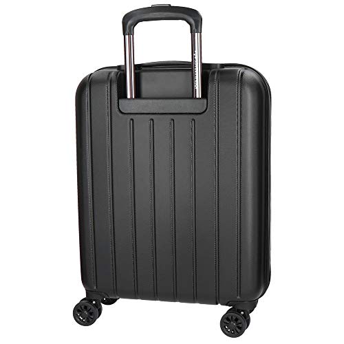 Movom Wood Maleta de cabina Negro 40x55x20 cms Rígida ABS Cierre TSA 38L 3,2Kgs 4 Ruedas dobles Extensible Equipaje de Mano