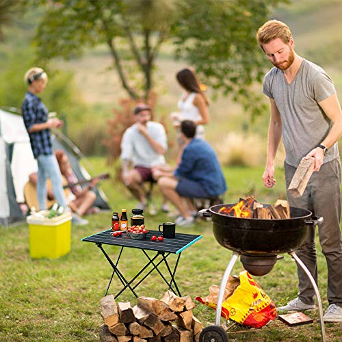 mreechan Mesa de Camping, Mesa de Camping Plegable de Aluminio Liviana portátil con Bolsa de Transporte, Mesa al Aire Libre para Picnic, Playa, Senderismo, Viajes, Pesca