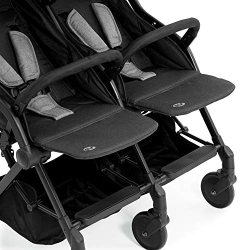 ms Innovaciones Twin - Silla de Paseo Gemelar, ligera y compacta - Homologada hasta 22 kg - Color Gris/Negro 21502