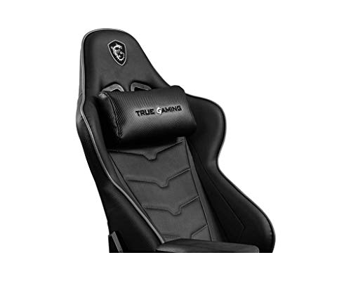 MSI MAG CH120 I - Silla Gaming negra, estructura de acero, respaldo reclinable, reposabrazos 4D ajustables, pistón elevador de gas de clase 4 certificado, rueda giratoria con bloqueo de 75 mm