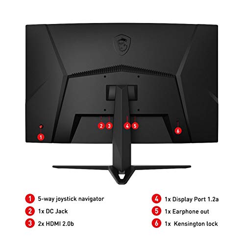 MSI Optix G27CQ4 - Monitor Gaming Curvo 27" WQHD 165Hz ( 2560x1440 , 1ms de respuesta, ratio 16:9, panel VA, brillo 250nits, antiglare) negro, compatible con consolas