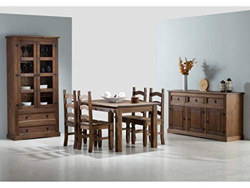 MUEBLES DELUXE ONLINE MEDITERRANEA Vitrina Rústica de Madera