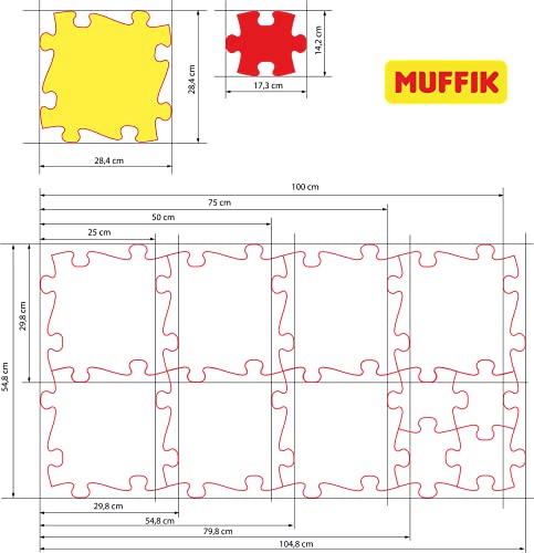 muffik - Alfombras ortopédicas para desarrollo sensomotor muffik, conjunto Basic-2 compuesto por 11 elementos para percepción táctil