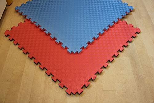 Mugar- Tatami Puzzle 100x100x2,5cms Azul y Rojo Reversible Esterilla Goma Espuma Estructura Pack Ideal Artes Marciales, Judo, Taekwondo, Karate, Yoga, Pilates-Suelo Tatami Japonés (5m2)