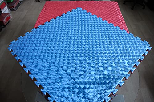 Mugar- Tatami Puzzle 100x100x2,5cms Azul y Rojo Reversible Esterilla Goma Espuma Estructura Pack Ideal Artes Marciales, Judo, Taekwondo, Karate, Yoga, Pilates-Suelo Tatami Japonés (5m2)