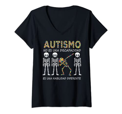 Mujer El autismo es una habilidad diferente Regalo divertido Camiseta Cuello V