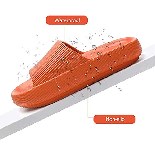 Mujer Hombre Sandalias de Ducha Zapatillas de Baño Playa Piscina Jardín Pantuflas Suela Gruesa Naranja 38/39