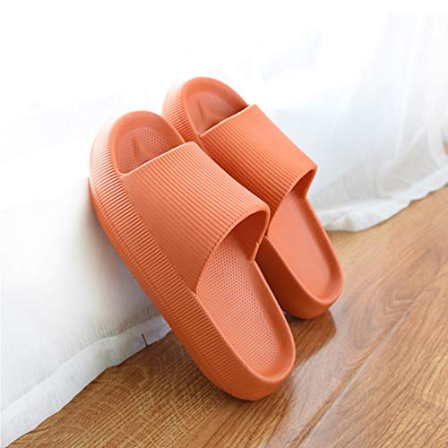 Mujer Hombre Sandalias de Ducha Zapatillas de Baño Playa Piscina Jardín Pantuflas Suela Gruesa Naranja 38/39