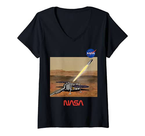 Mujer NASA Sistema de propulsión de ascenso a Marte Regalo de amor Camiseta Cuello V