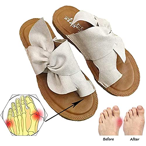 Mujer Zapatillas planas cómodas Sandalias Ortopedia avanzada Sandalias de corrección de pies Zapatillas romanas clásicas con punta abierta Zapatillas retro para viajes diarios en la playa Chanclas de