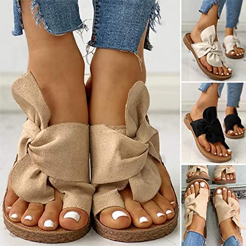 Mujer Zapatillas planas cómodas Sandalias Ortopedia avanzada Sandalias de corrección de pies Zapatillas romanas clásicas con punta abierta Zapatillas retro para viajes diarios en la playa Chanclas de