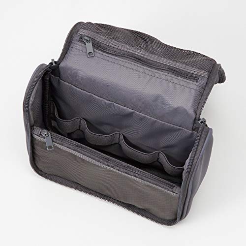 Muji Estuche De Viaje Colgante De Poliéster, 16 cm Ancho x 19 cm Profundidad x 6 cm Altura, Gris