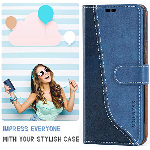 Mulbess Funda para Samsung A31, Funda con Tapa Samsung Galaxy A31, Funda Samsung Galaxy A31 Libro, Funda Cartera para Samsung Galaxy A31 Carcasa, Diamante Azul