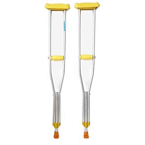 Muletas de Aluminio para Las Axilas, muletas Ajustables Dobles para el Cuidado de la Salud con un Mango cómodo Ayuda Ligera para Caminar para Padres y Madres Regalos (Color : Yellow)