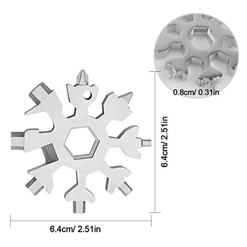 Multiherramienta Copo de Nieve, Herramienta Multiusos 18 en 1, Llavero Copo de Nieve Herramienta, Portátil Multiherramienta de Acero Inoxidable, Copo de Nieve Multiusos,para Viajes Aire Libre Camping