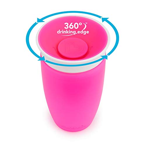 Munchkin Miracle 360° Vaso de Entrenamiento, Rosa (Pink), 296 ml