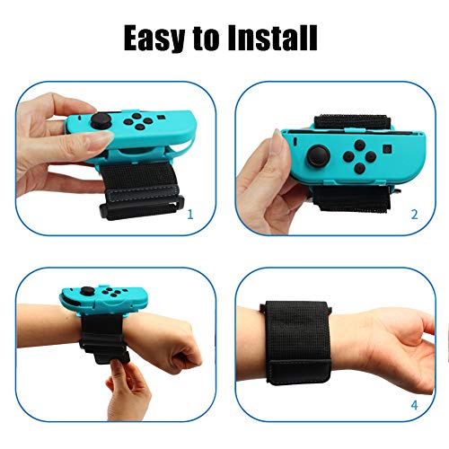 Muñequeras para Just Dance, 2 Piezas Correa para la Muñeca para Just Dance 2022 2021 2020 Nintendo Switch Joy con Adjustable Brazalete Brassard [nintendo_switch]