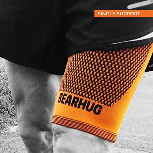 Muslera Deportiva De Sujeción Compresión para Pierna Y Tendón De La Corva - Diseño De Compresión De Muslo para Alivio del Dolor del Running Y Uso Durante La Recuperación - con Carbón De Bambú