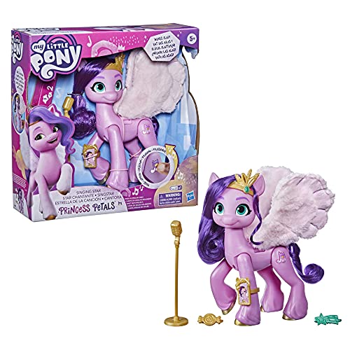 My Little Pony: A New Generation - Pétalos de Princesa con Estrella Cantante, 15 cm, Color Rosa Poni Que Canta y Juega música, Juguete para niños de 5 años en adelante