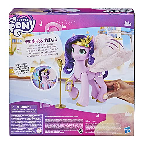 My Little Pony: A New Generation - Pétalos de Princesa con Estrella Cantante, 15 cm, Color Rosa Poni Que Canta y Juega música, Juguete para niños de 5 años en adelante